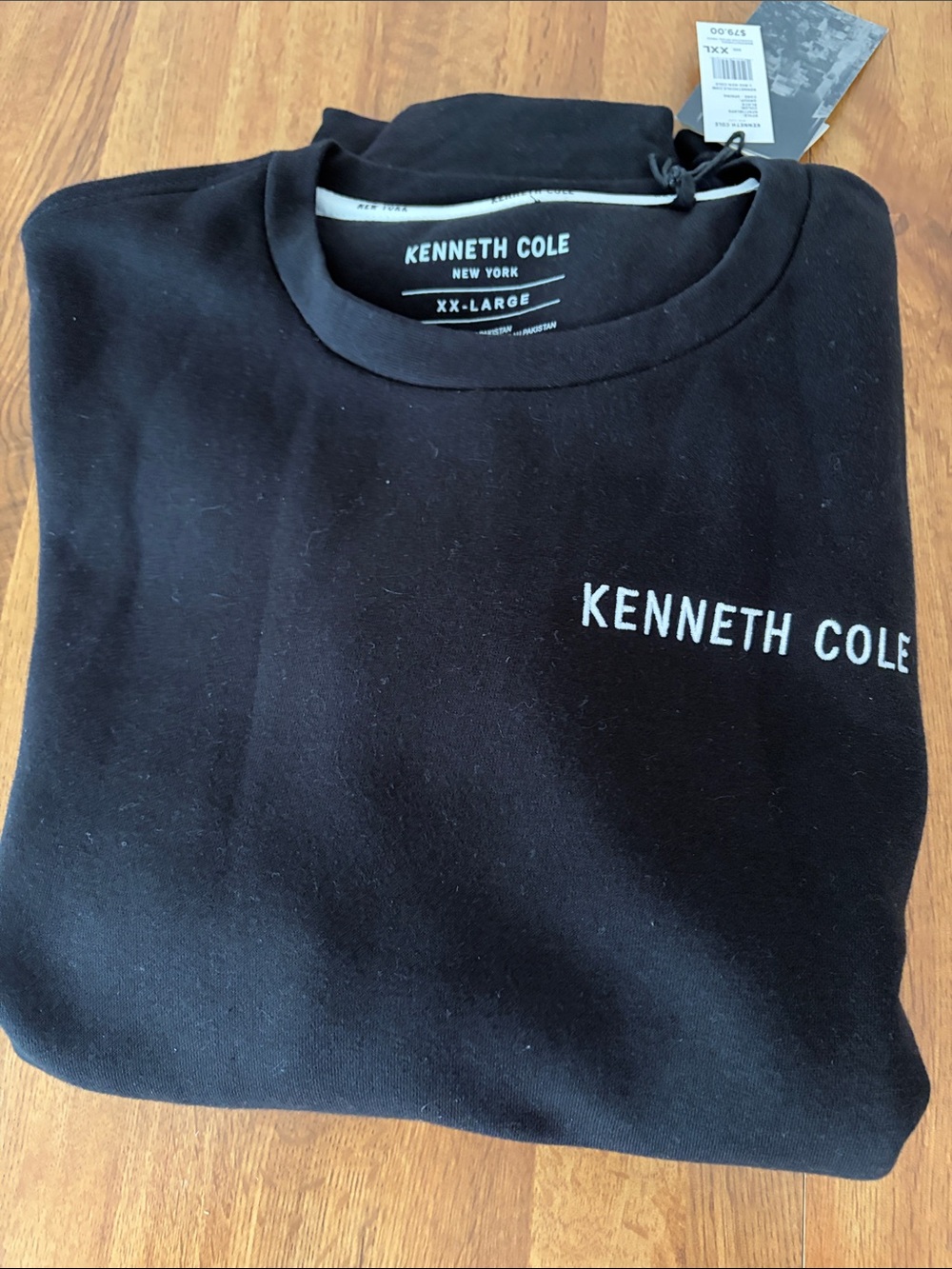 Kenneth Cole Black Crewneck Sweatshirt with White Logo